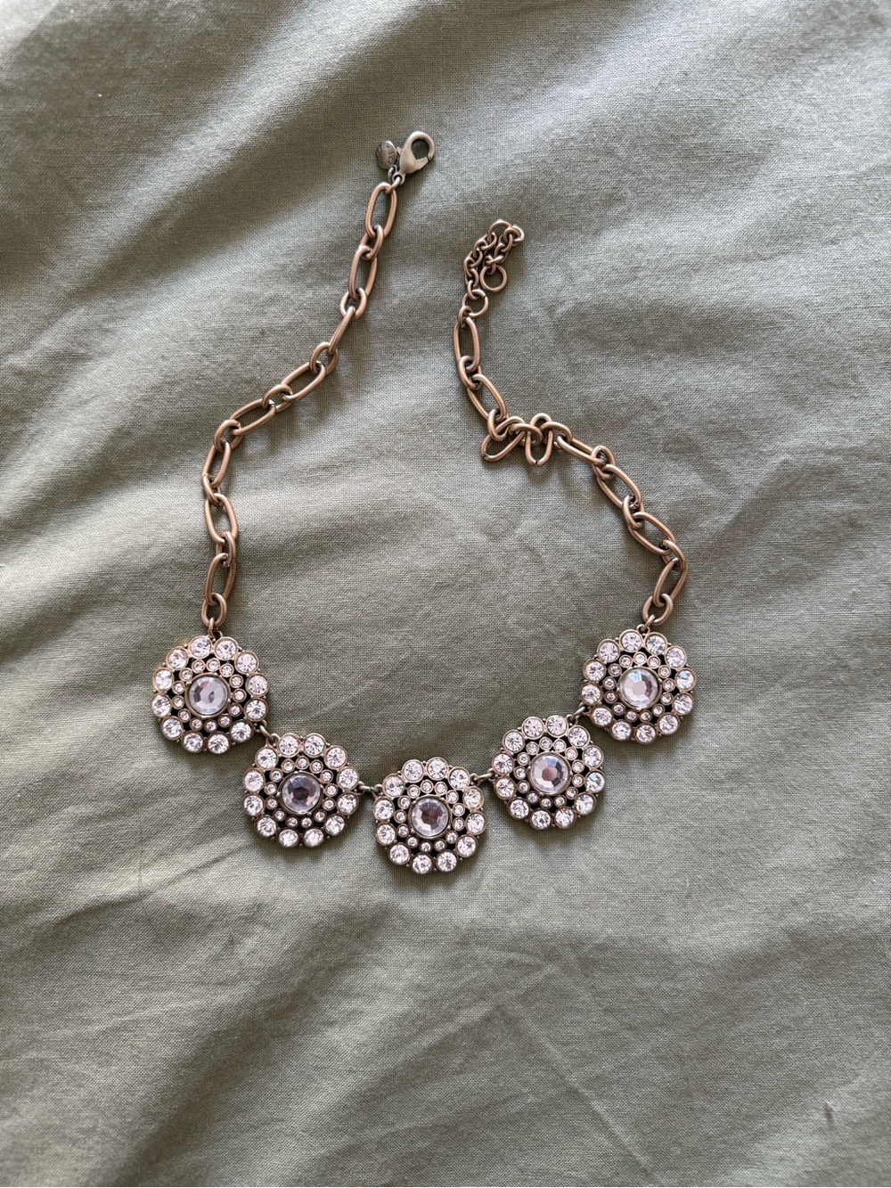 J. Crew rhinestone statement circle necklace
